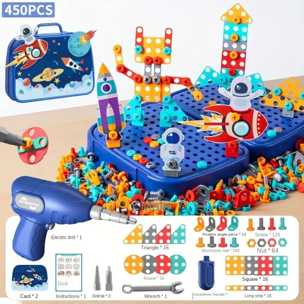ネジでつくる モザイクパズル｜恐竜・宇宙・レーシングカー