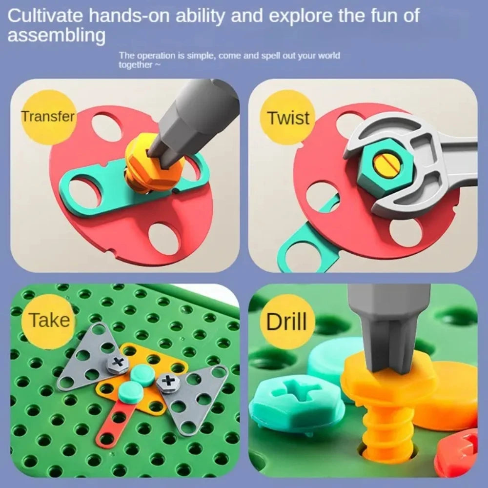 ネジでつくる モザイクパズル｜恐竜・宇宙・レーシングカー